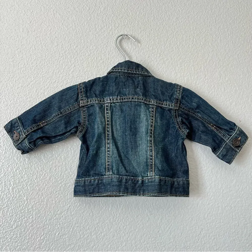 The Children’s Place dark denim jacket snap button